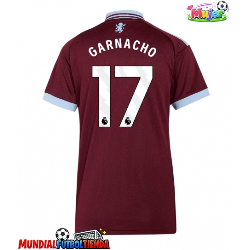 Camiseta Aston Villa Alejandro Garnacho #17 Primera Equipación Replica 2026-27 para mujer mangas cortas